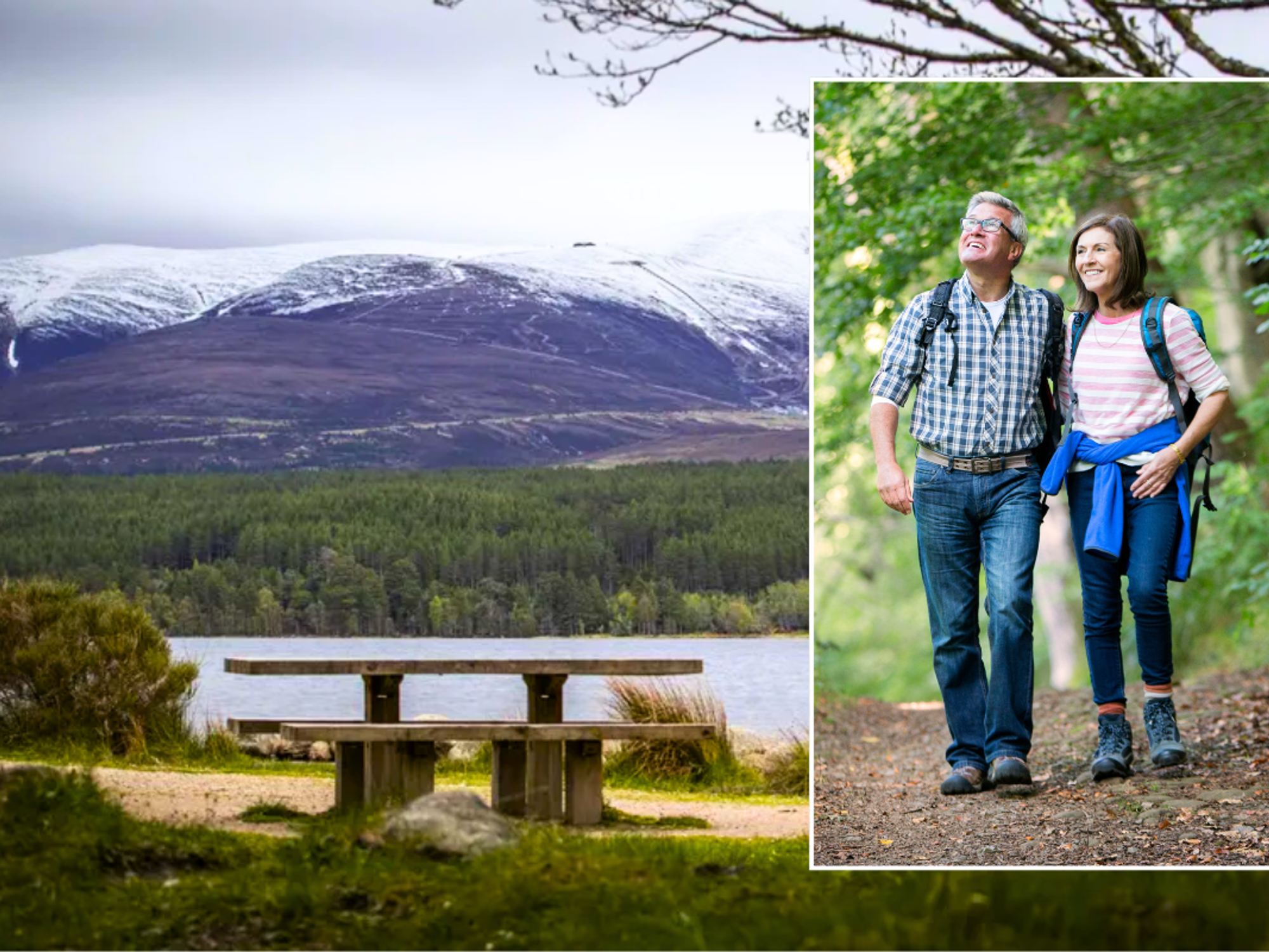 Cairngorms National Park / couple walking in the UK
