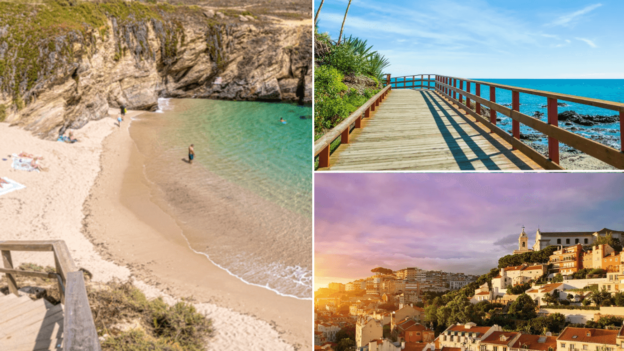 Calahonda Beach, Mijas, Malaga, Spain / Lisbon Old Town at sunset / Porto Portugal