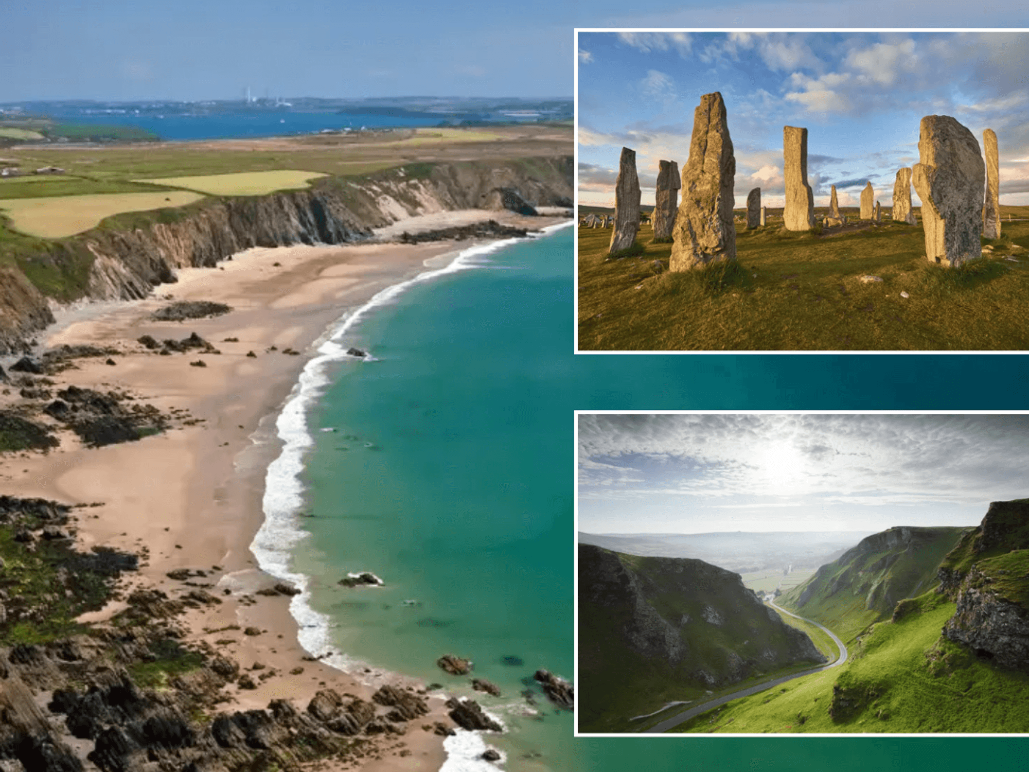 Calanais Neolithic Standing Stones, Isle of Lewis, Outer Hebrides, Scotland / Marloes Sands Beach Pembrokeshire / Peak District National Park