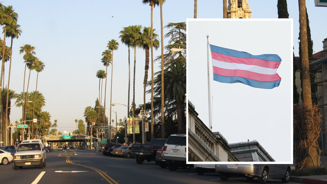California and trans flag composite
