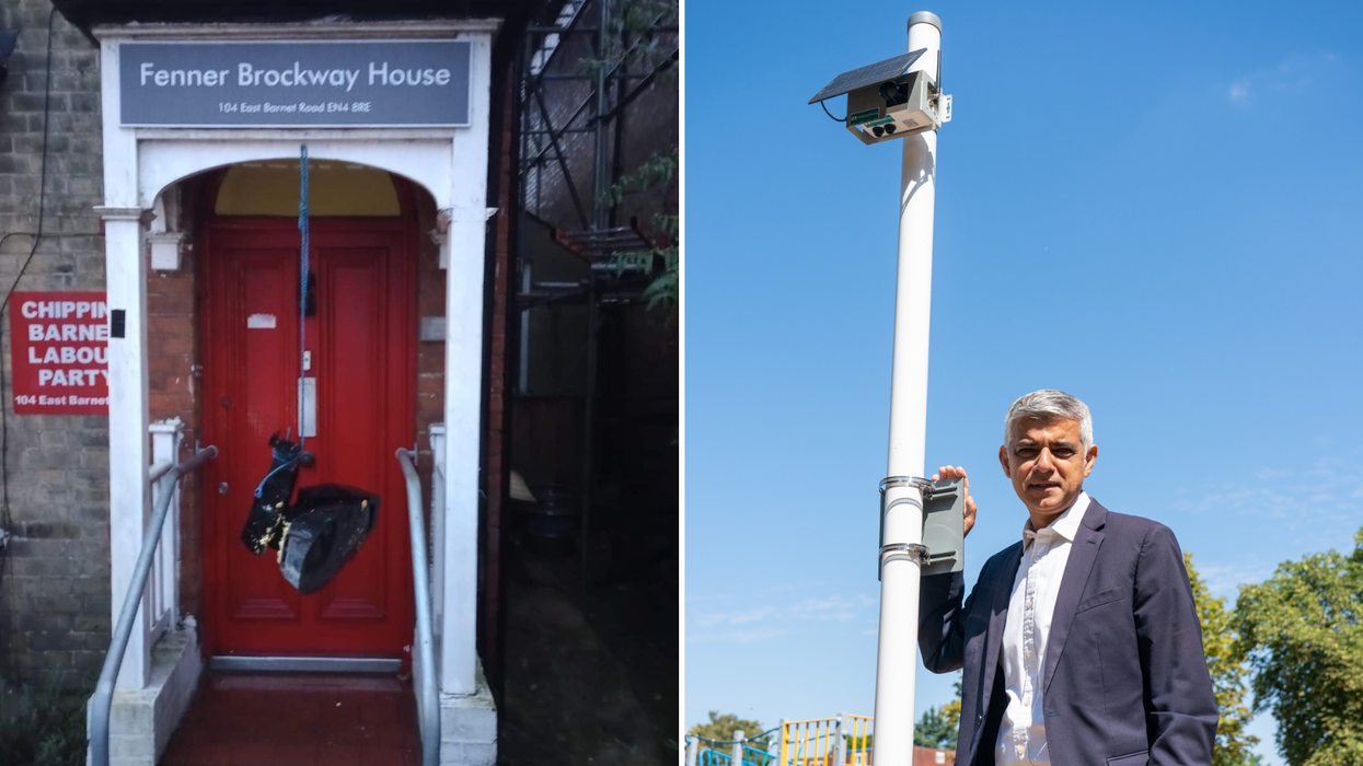 Camera hung outside Labour HQ/Sadiq Khan