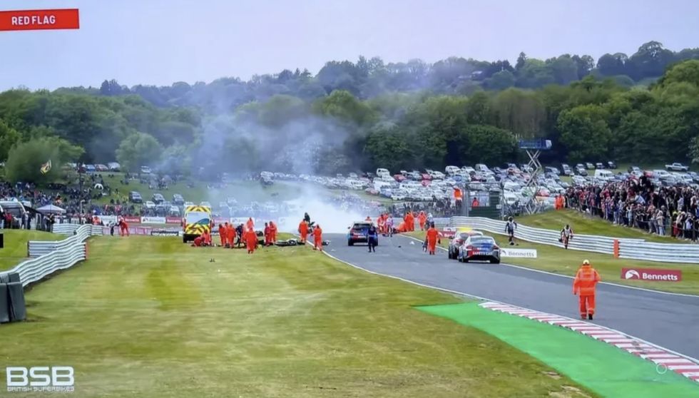 Cameras turned off after flames were seen engulfing the track