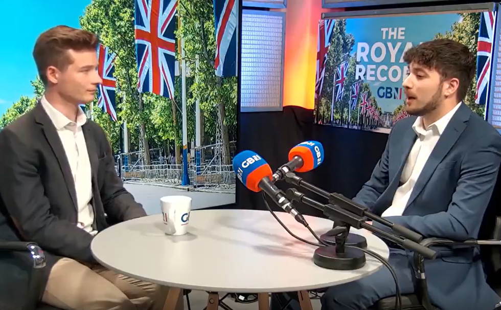 Cameron Walker and Svar Nanan-Sen in the studio