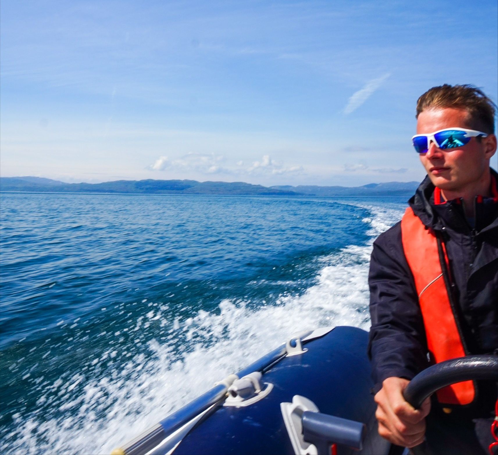 Cameron Walker on boat