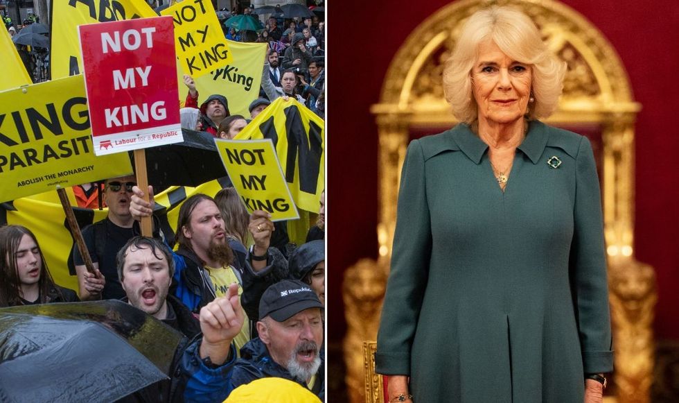 Camilla and Republic protestors