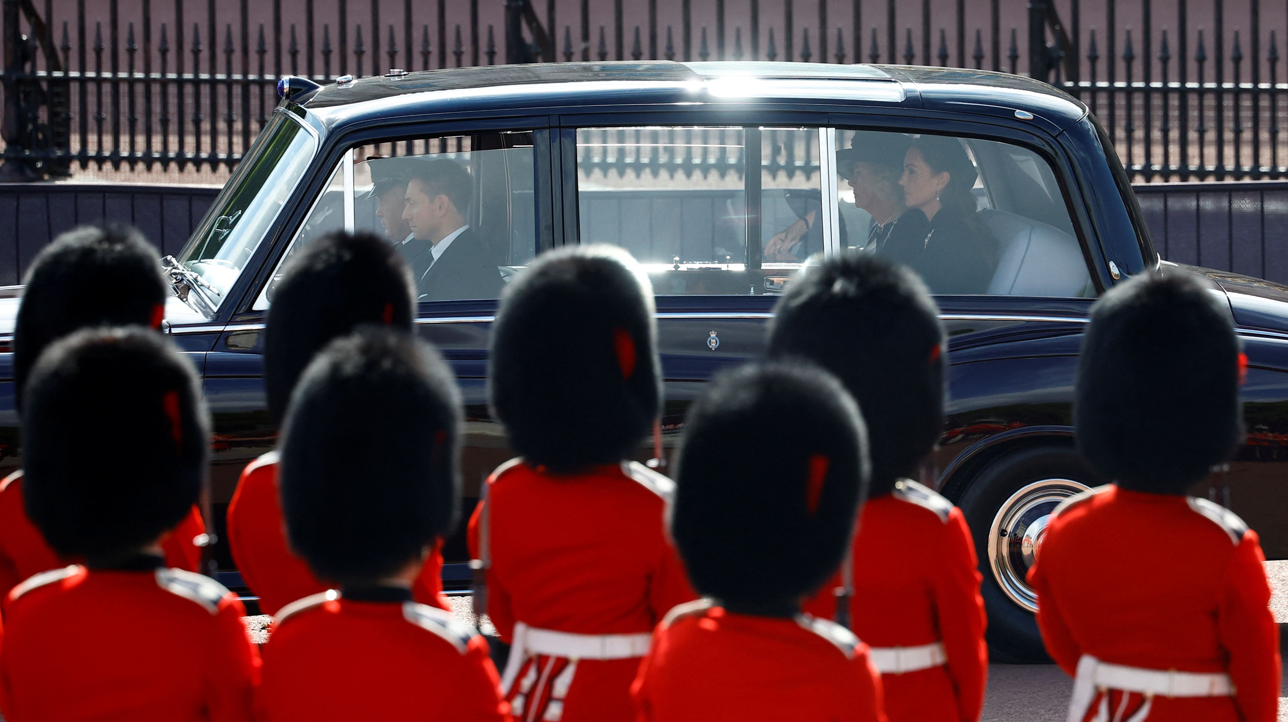 Camilla, Queen Consort and Kate, Princess of Wales travelled in a separate car