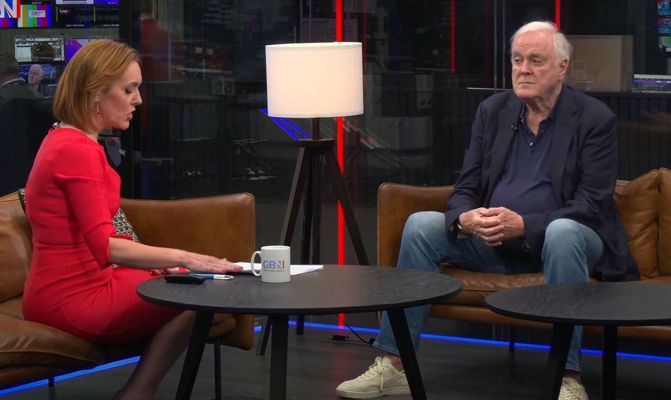 Camilla Tominey (left) and John Cleese (right)