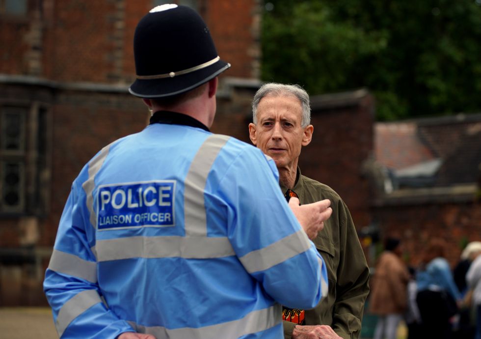 Campaigner Peter Tatchell during a LGBT+ protest at Aston Hall ahead of the Commonwealth Games in Birmingham. Picture date: Thursday July 28, 2022.