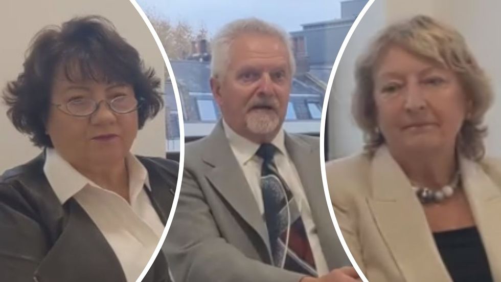 Campaigners from the Canadian Alliance of British Pensioners, Edwina Melville-Gray, Ian Andexser and Sheila Telford