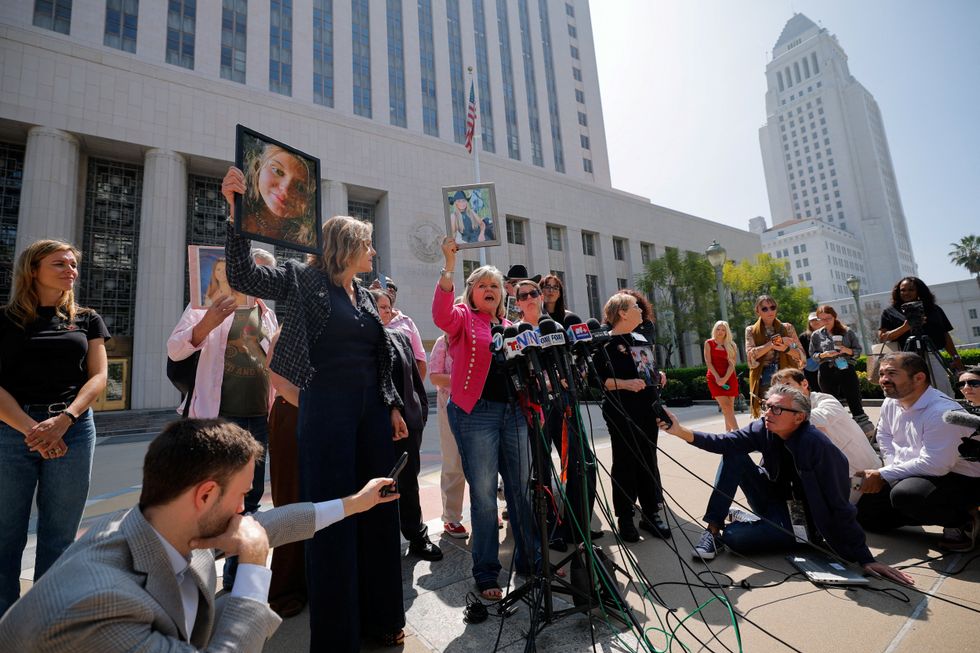 Campaigners outside California state courts after the social media trial