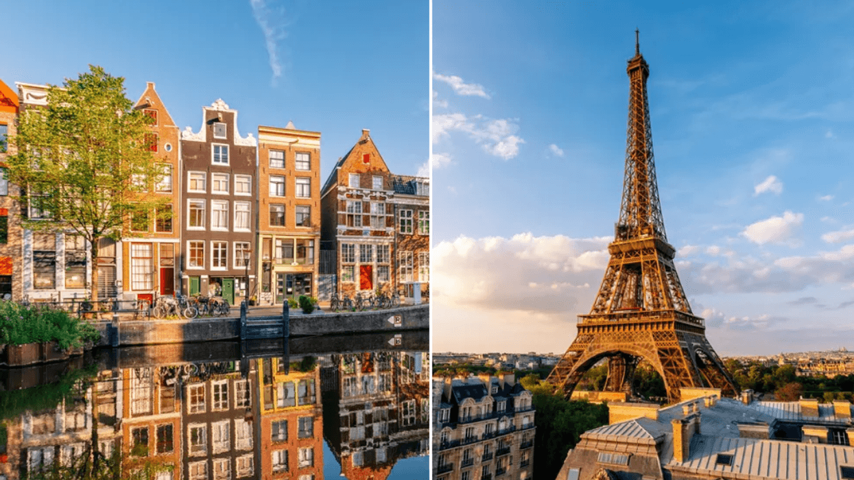Canals in Amsterdam / Eiffel Tower, Paris