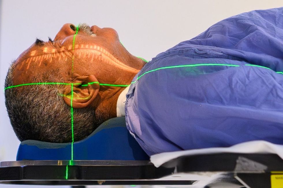 CANCER PATIENT UNDERGOING SCAN