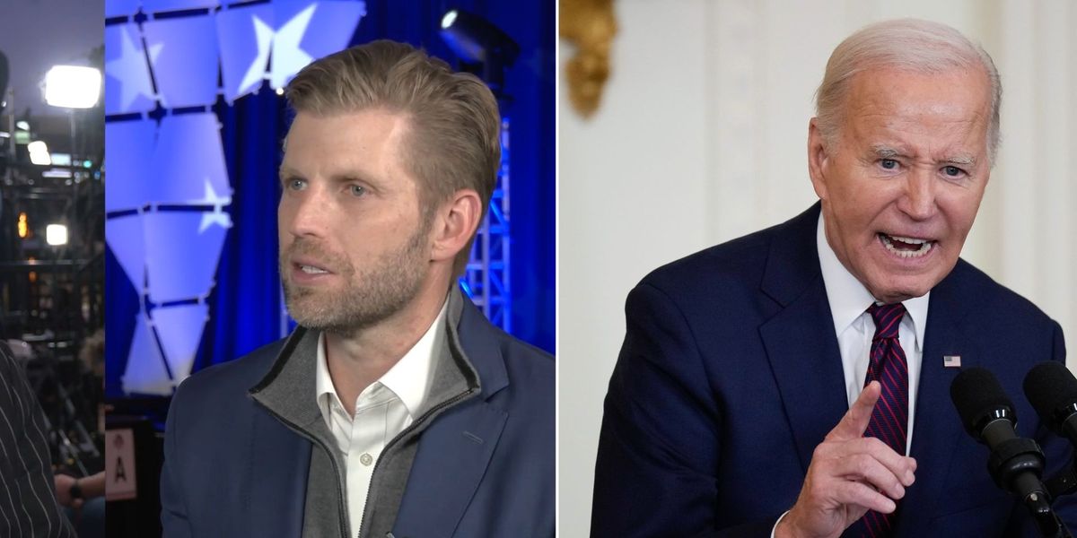 NextImg:‘Can’t even walk up the stairs!’ Eric Trump says Biden WON’T be Democrat nominee for president