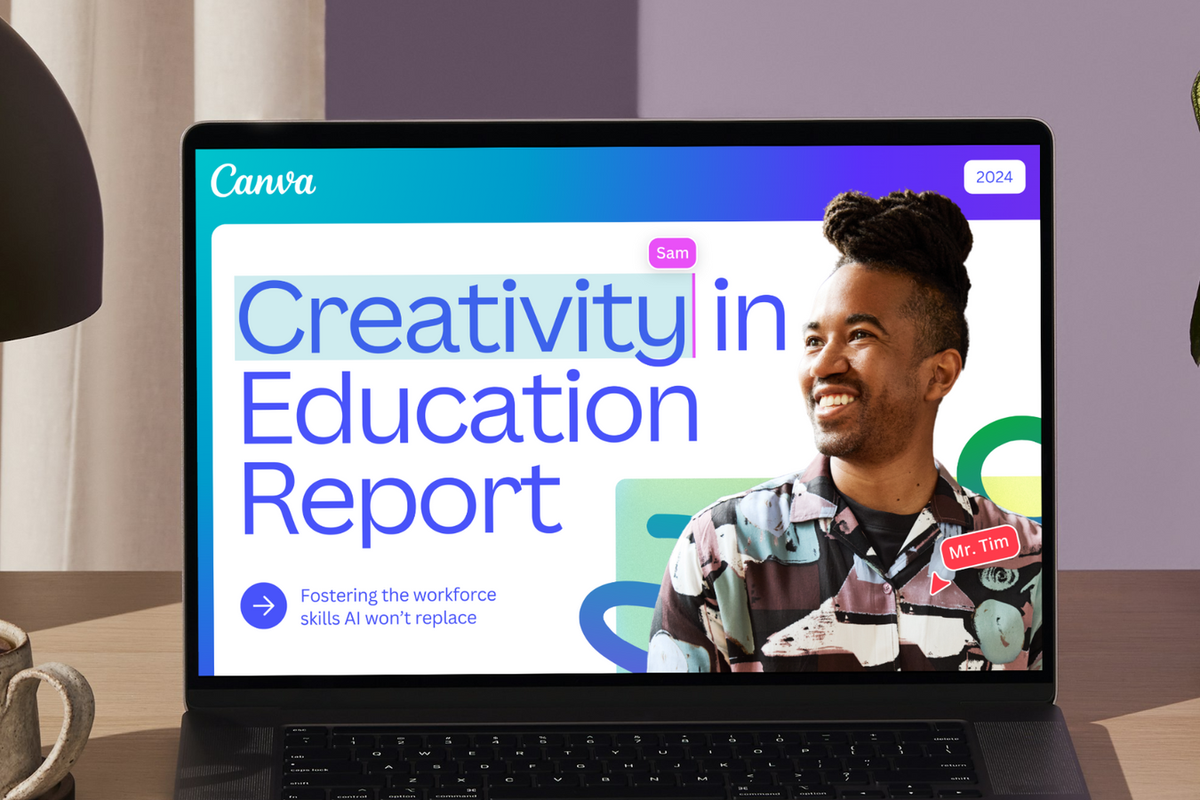 Canva display on laptop