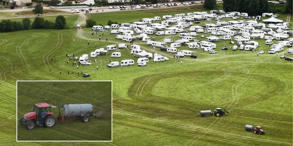 NextImg:French farmers spray manure on dozens of travellers occupying field after police fail to help