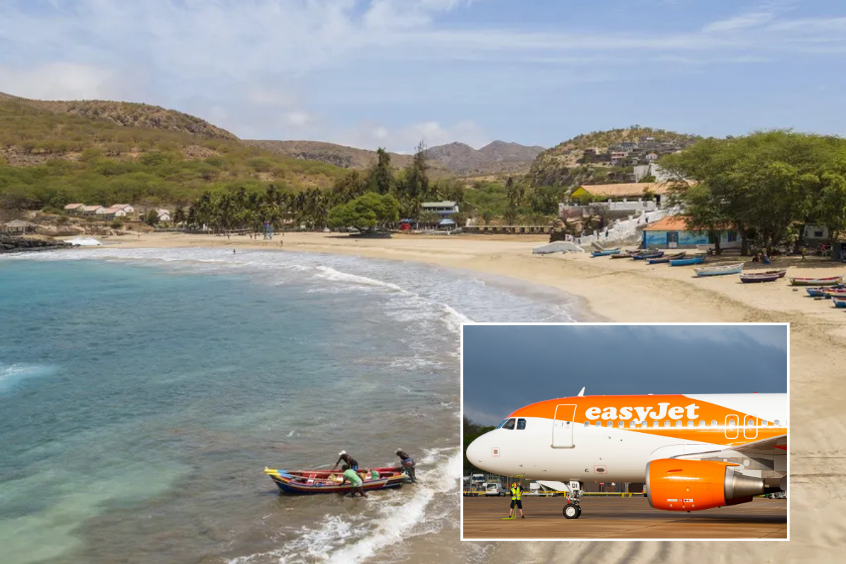 Cape Verde beach / easyJet plane