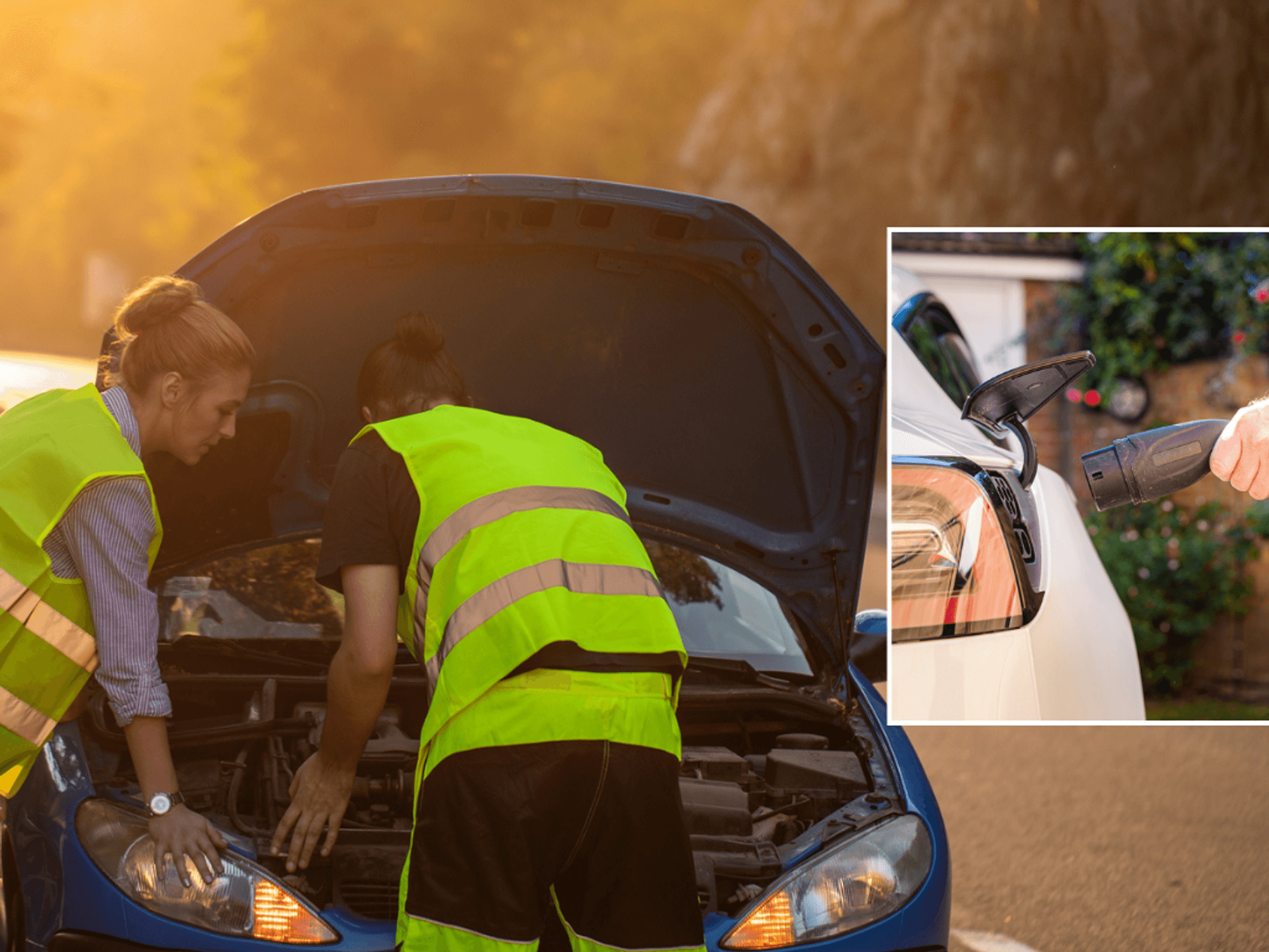 Car breakdown and electric vehicle charger