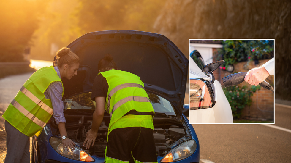 Car breakdown and electric vehicle charger