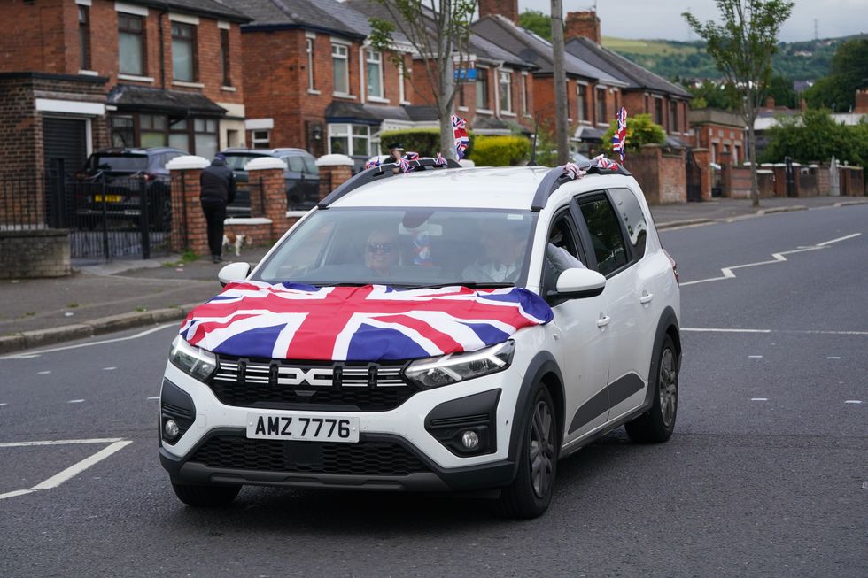 Car covered with Union Jack flag