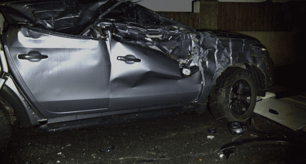Car damaged by Daniel Morgan