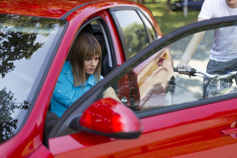 Car door opening on cyclists