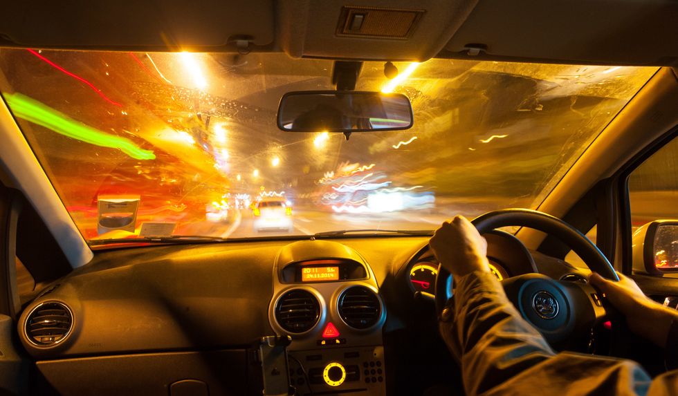 Car driving at night