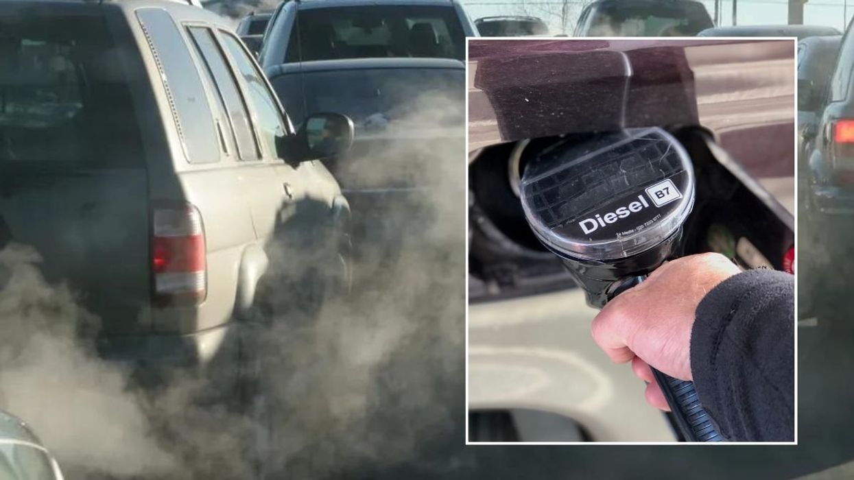 Car emissions and a diesel pump