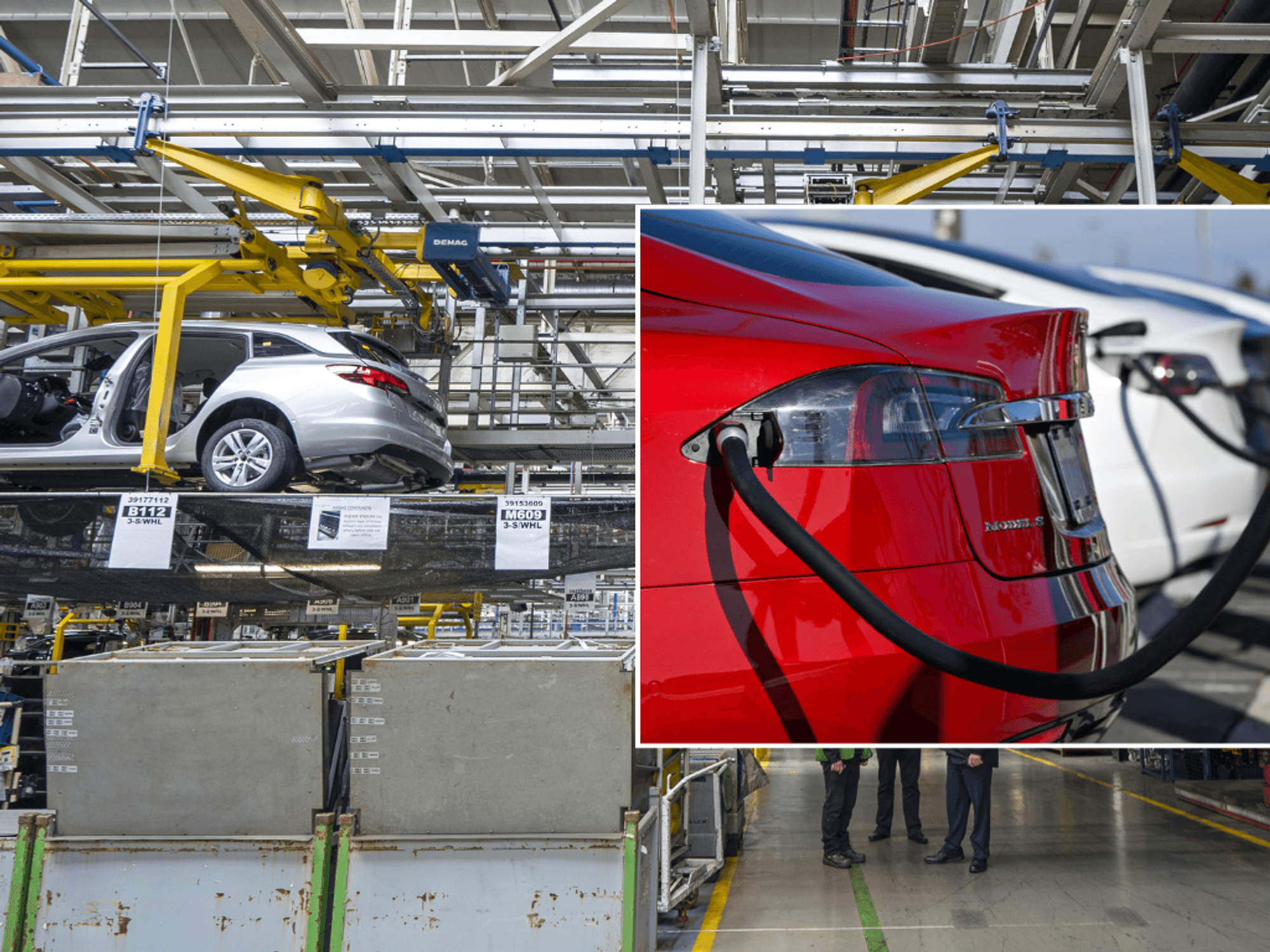 Car factory and electric vehicle charging point