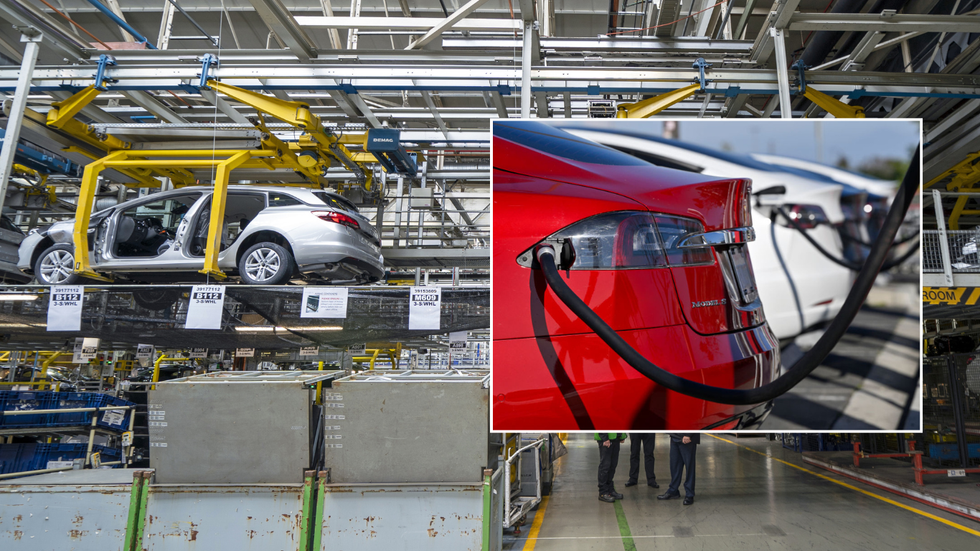 Car factory and electric vehicle charging point