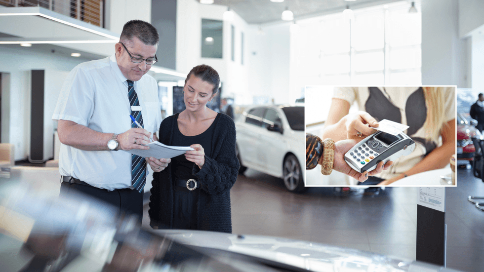 Car finance purchase and contactless payment