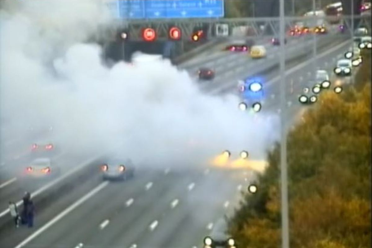 Car fire on the M25