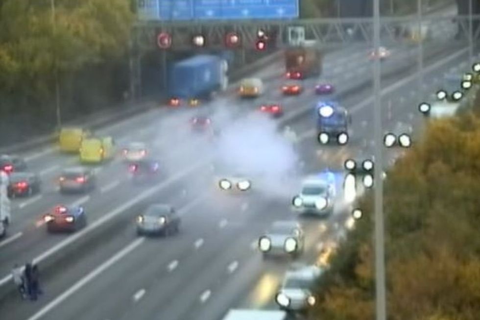 Car fire on the M25