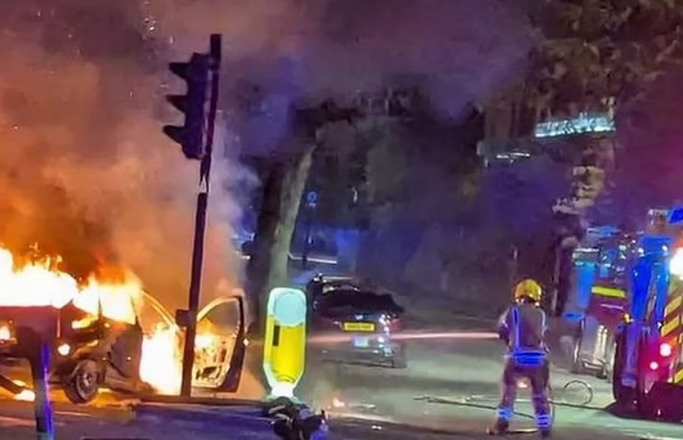 Car in flames