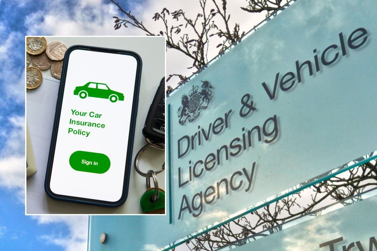 Car insurance and a DVLA sign