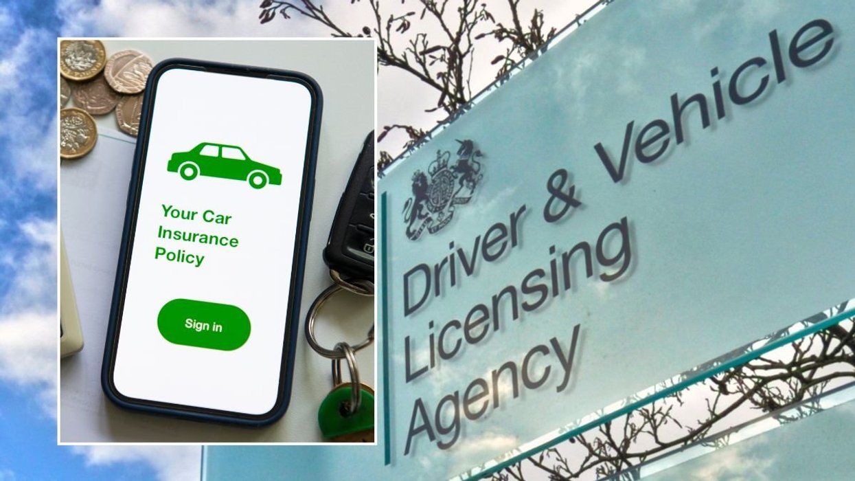 Car insurance and a DVLA sign