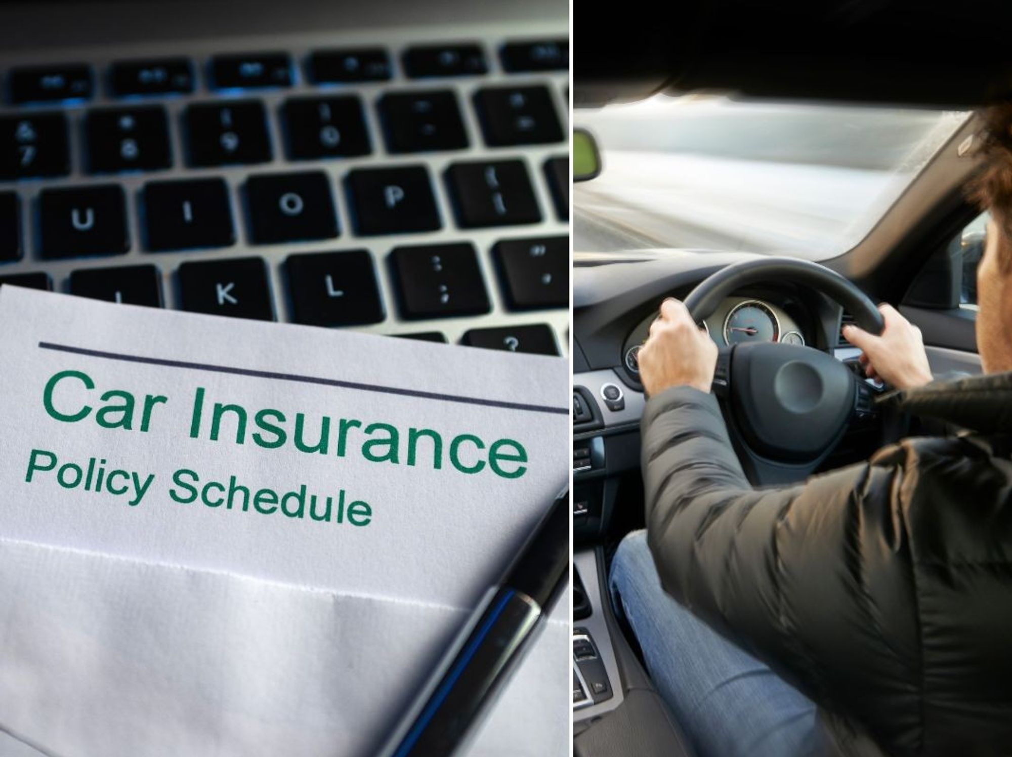 Car insurance and a person driving a car