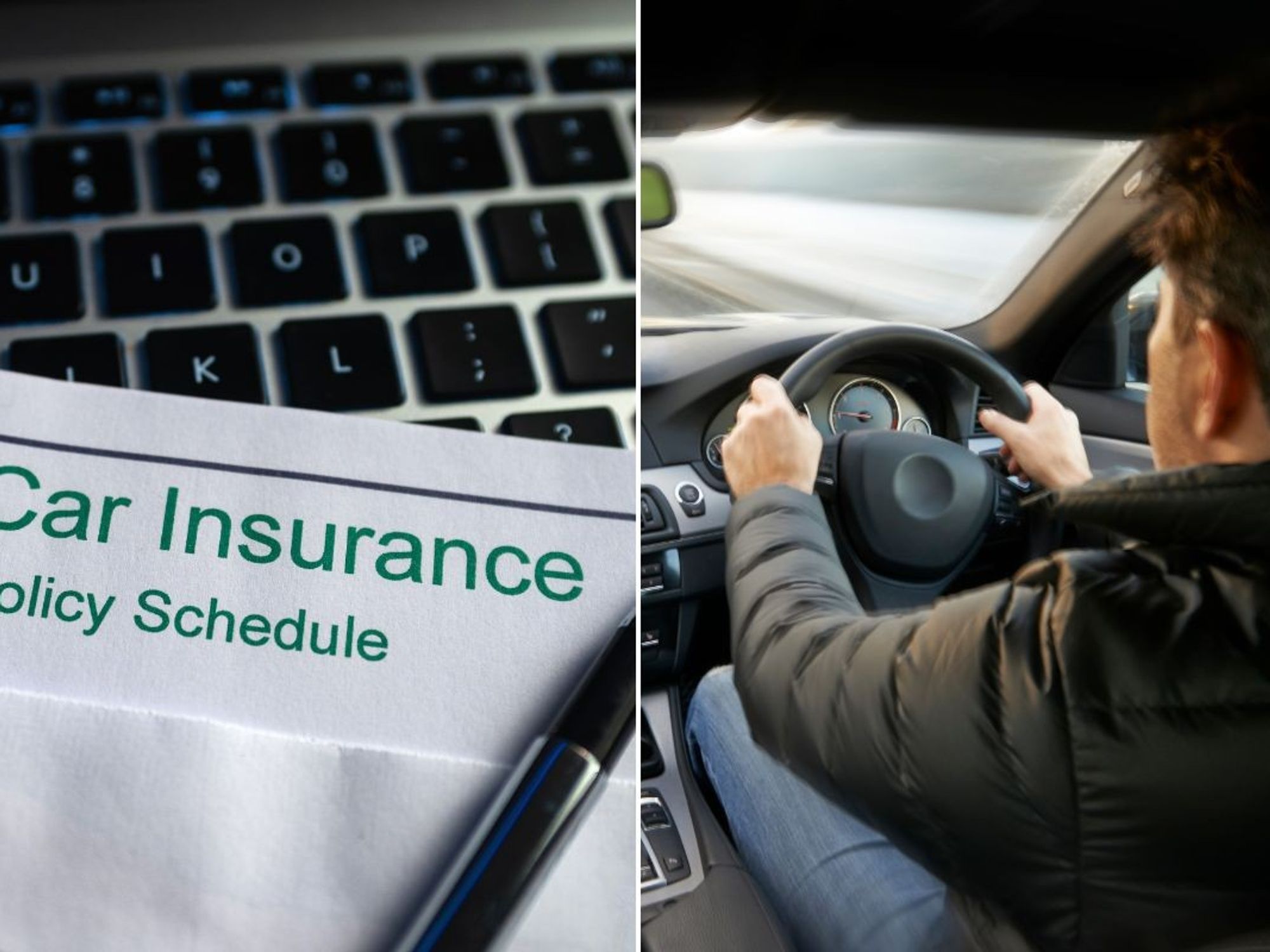 Car insurance and a person driving a car