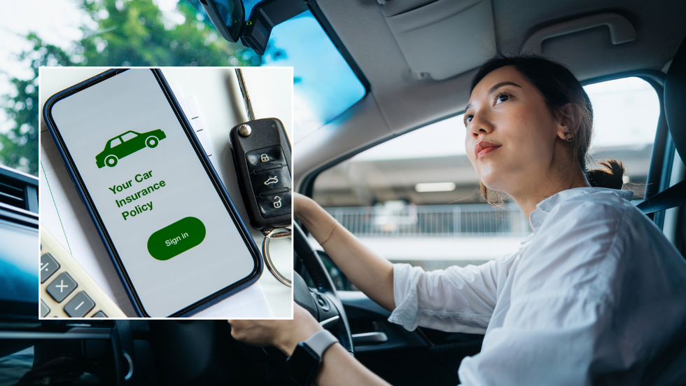 Car insurance and driver in car