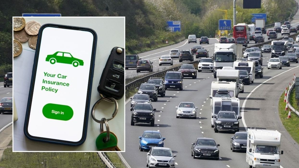 Car insurance policy and a busy UK motorway