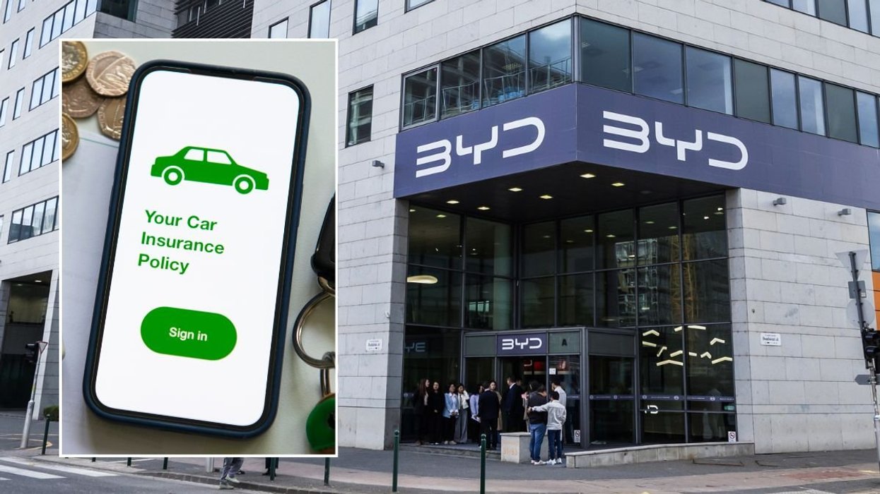 Car insurance policy and a BYD headquarters