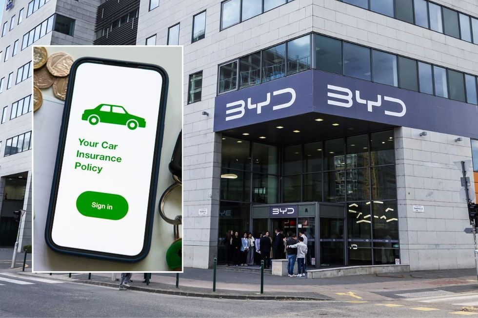 Car insurance policy and a BYD headquarters