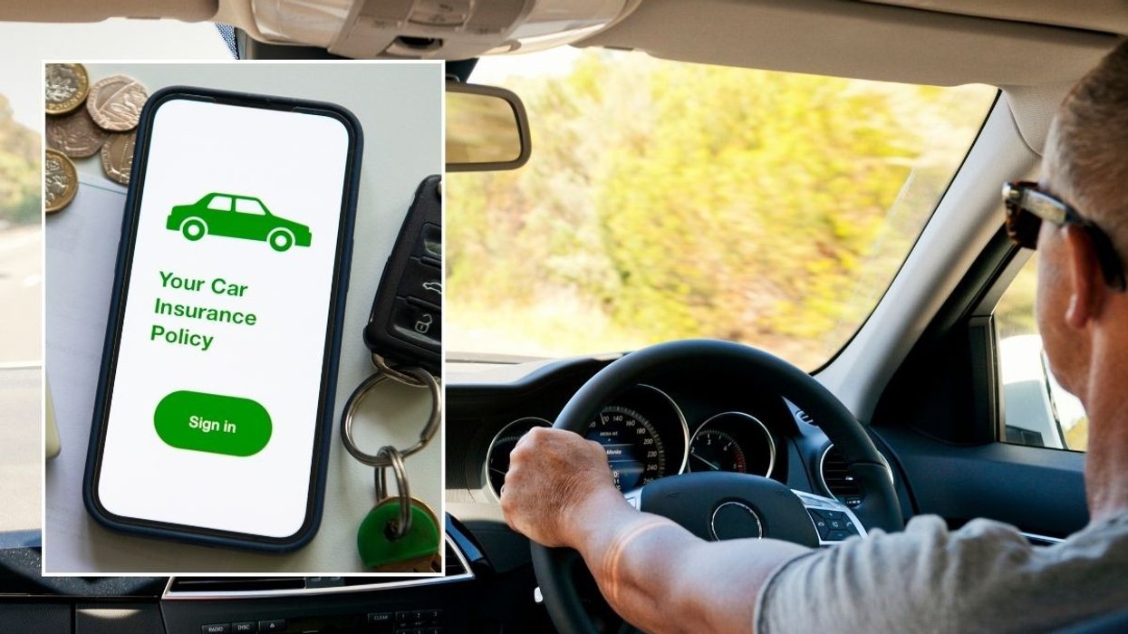 Car insurance policy and a person driving a car