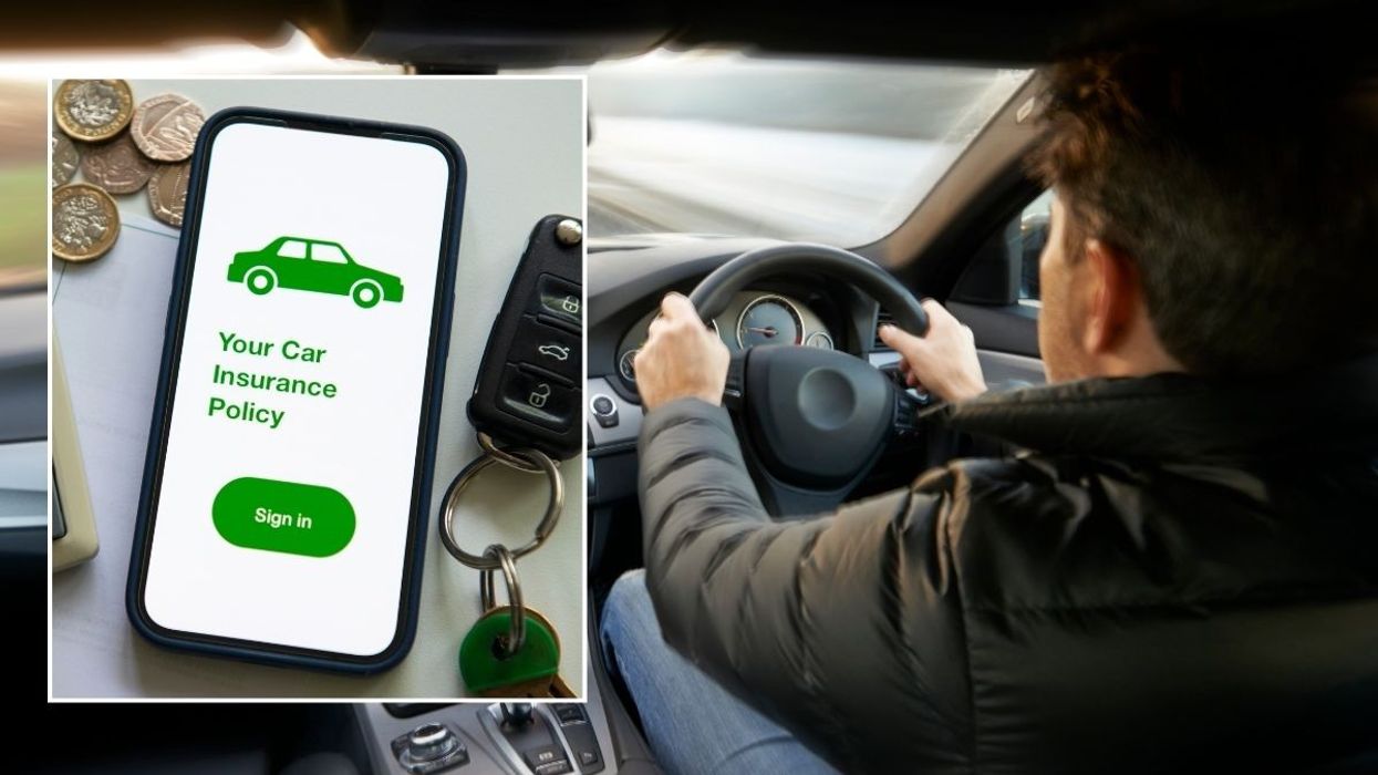 Car insurance policy and a person driving a car