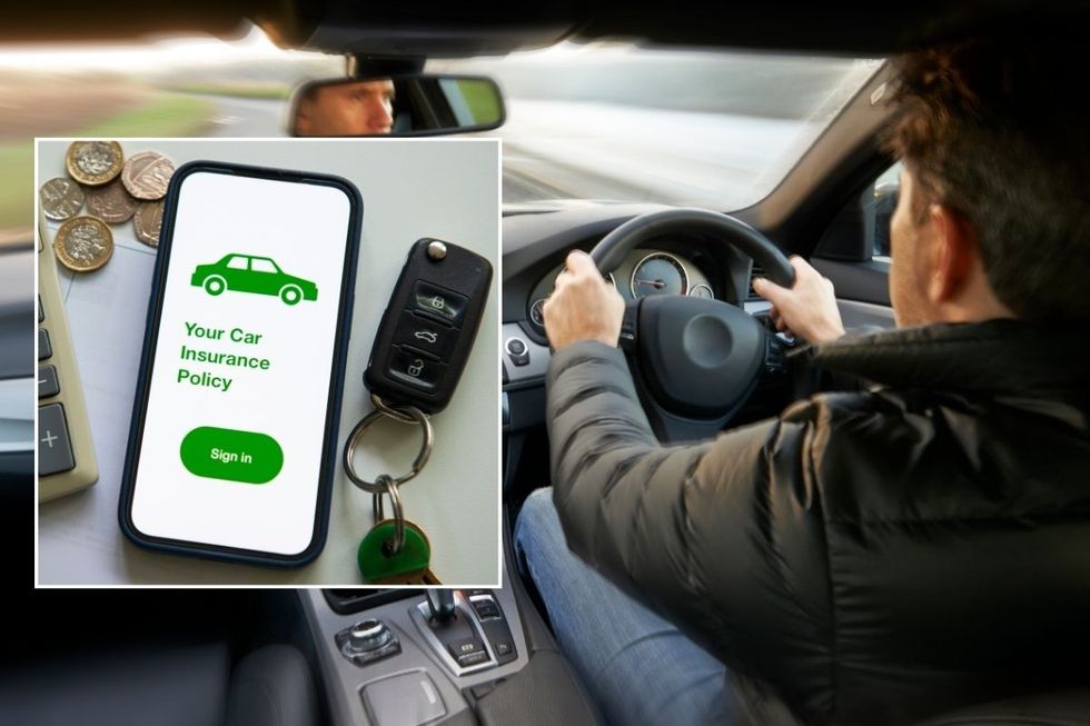 Car insurance renewal and a man driving a car