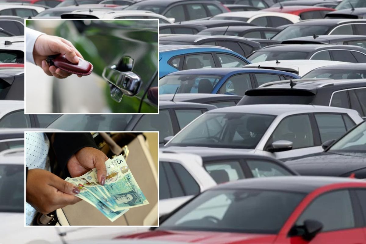 Car key, car park, cash