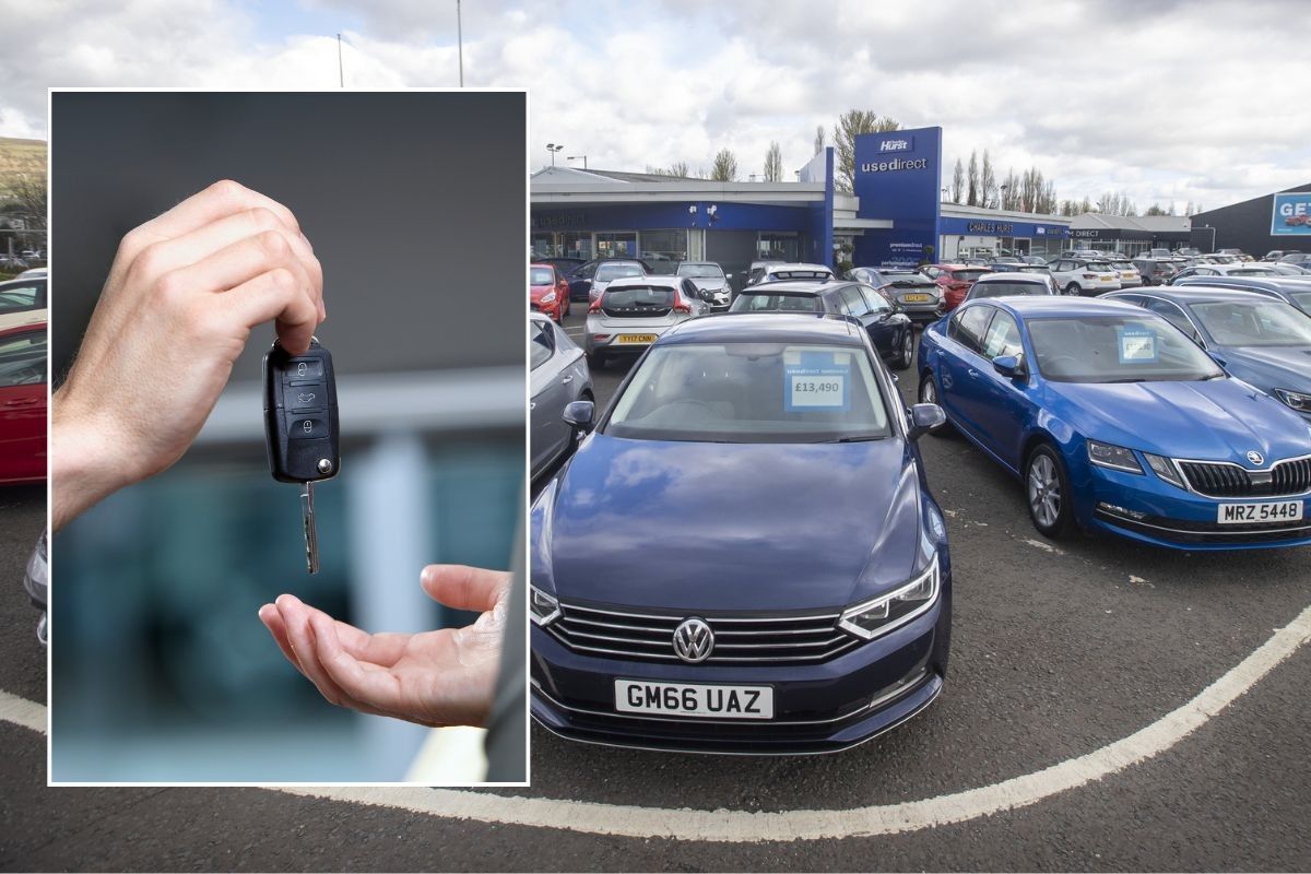 Car keys and a car deealership