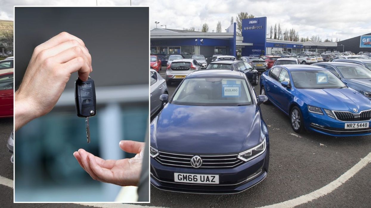 Car keys and a car deealership