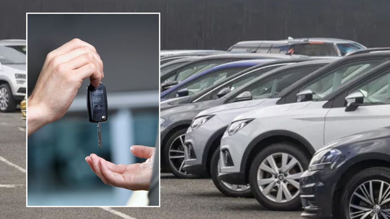 Car keys and a car sales forecourt