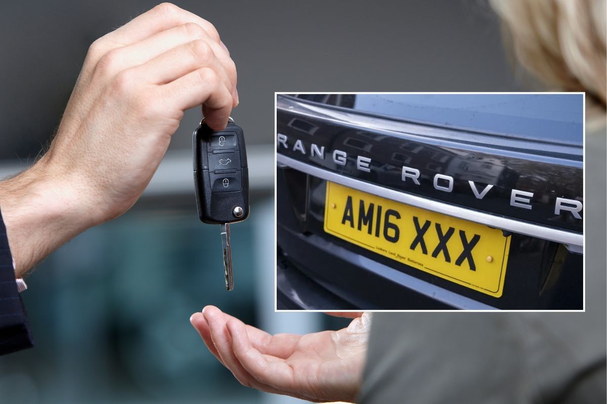 Car keys and a number plate