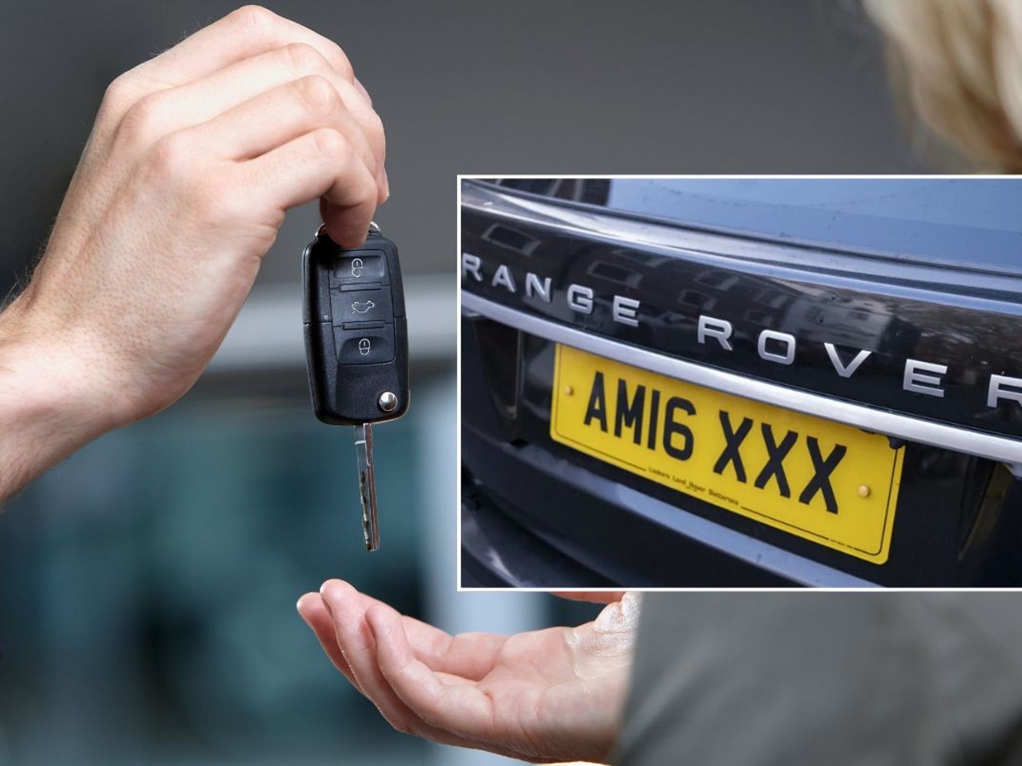 Car keys and a number plate